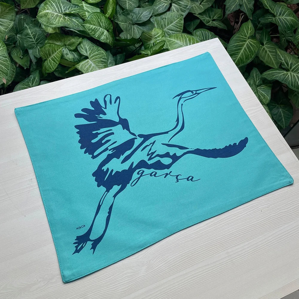 Placemat Polka Ave Pantanal Heron double-sided