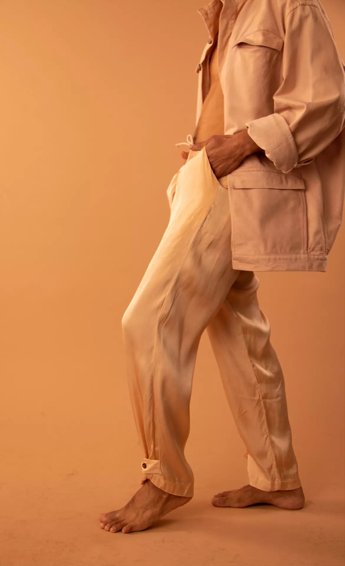 Roças Rionegrinas Satin Sports Tailoring Pants - Cassava by Sioduhi Studio - S/M/L