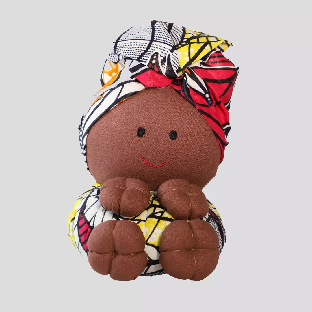 Decorative Doll with Skin Color Turban 100% Cotton and Silicone Fiber