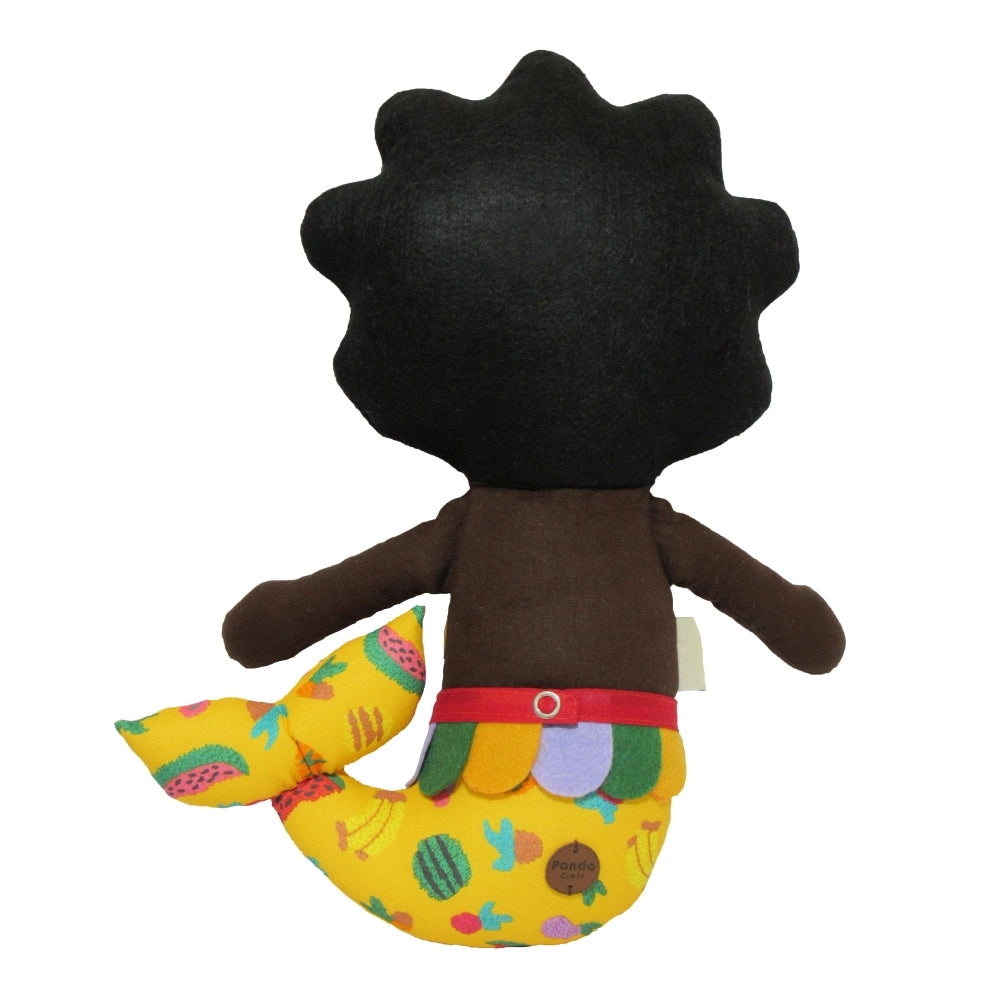 Black Mermaid Doll Panda Craft Handmade Embroidery