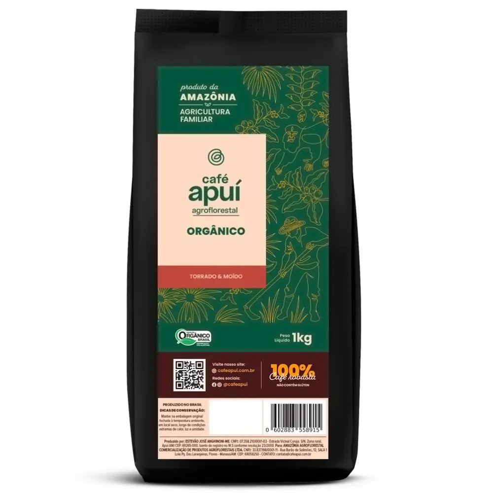 Roasted and Ground Organic Apuí Agroflorestal Coffee 1kg
