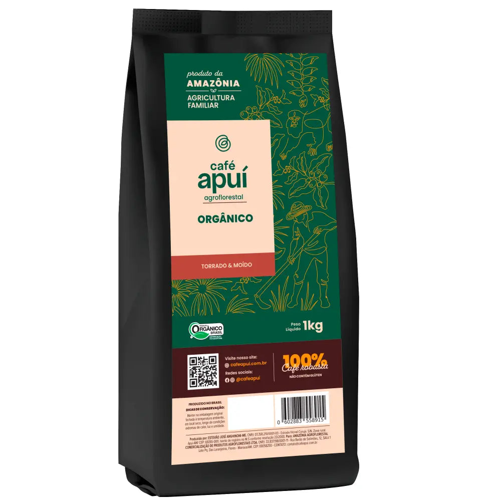 Café Apuí Agroflorestal Orgânico Torrado e Moído 1kg