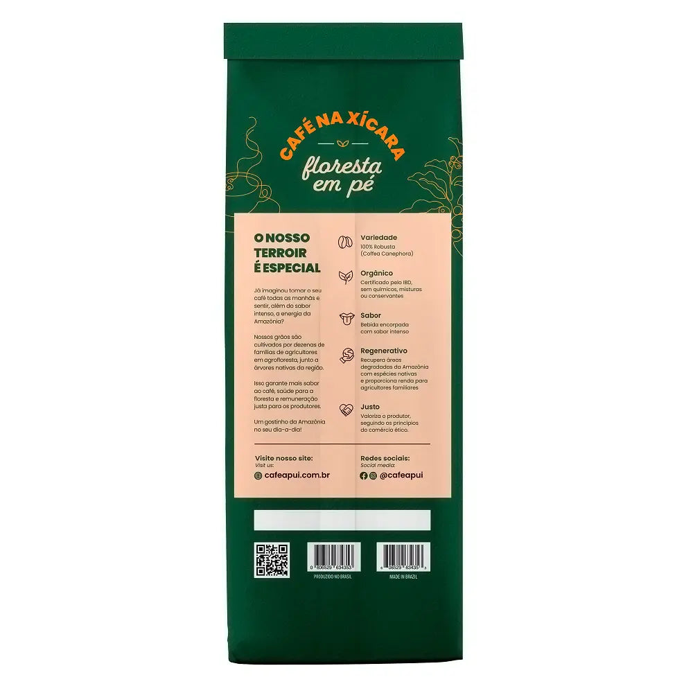 Roasted and Ground Organic Apuí Agroflorestal Coffee 250g
