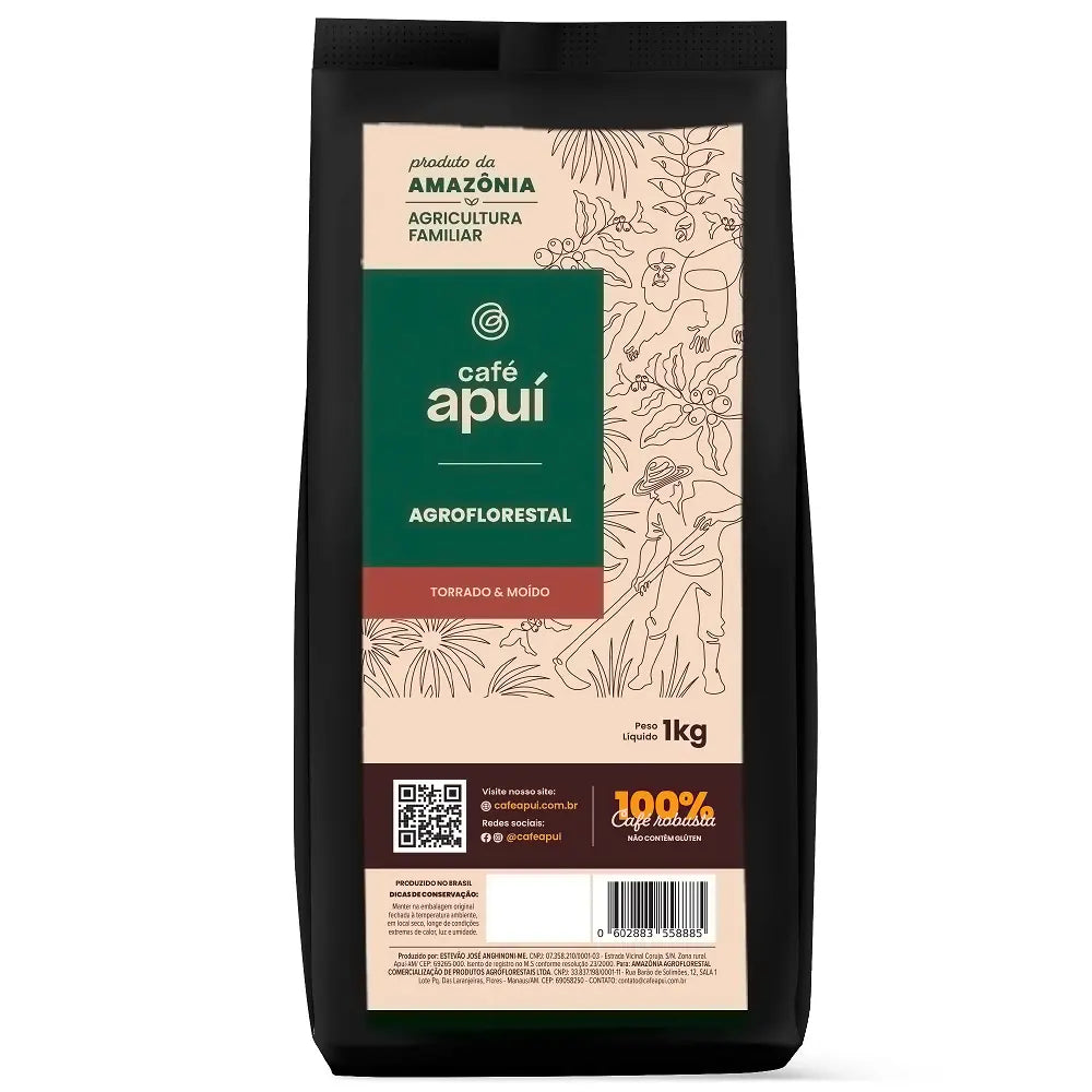 Café Apuí Agroflorestal Torrado e Moído 1kg