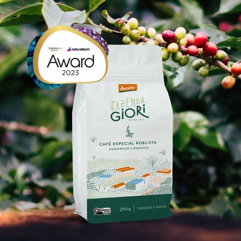 Fazenda Giori Organic and Biodynamic Special Robusta Coffee - Roasted and Ground 250g