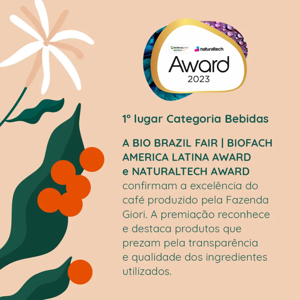 BIOCOFFEE BOX: Organic and Biodynamic Special Robusta Coffee Fazenda Giori - Roasted and Ground 250g