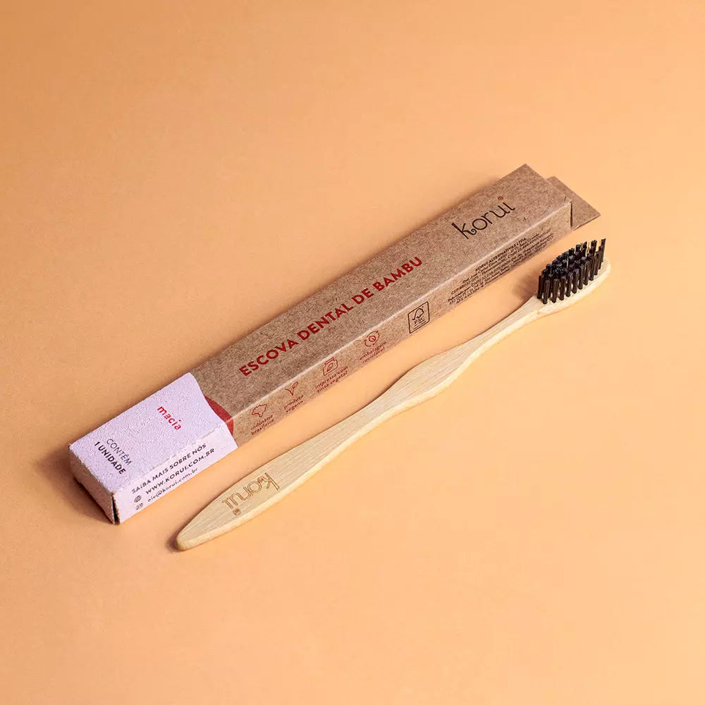 Escova de Dente de Bambu Korui Artesanal e Natural