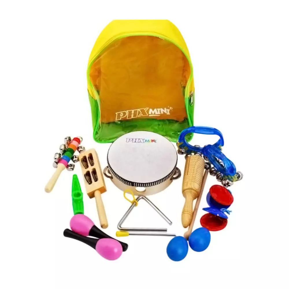 Corujinha Children's Band Kit Toys with 10 Musical Instruments