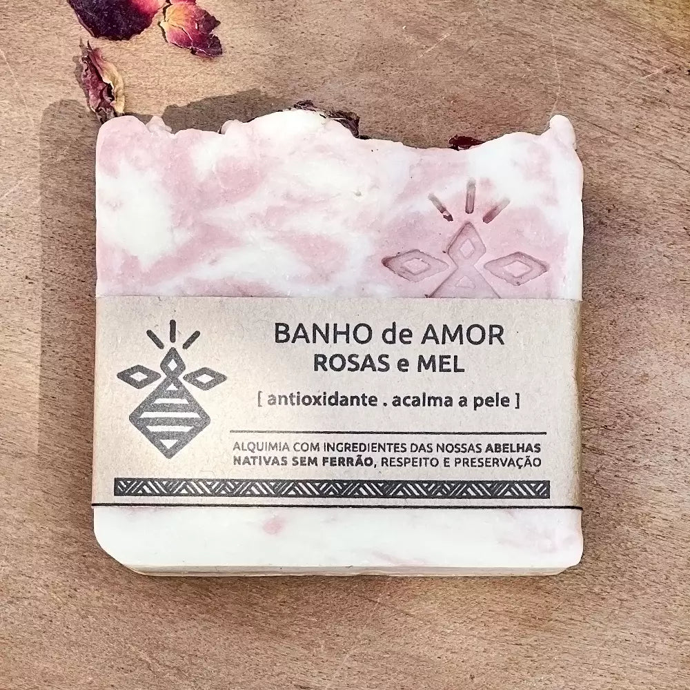 Sabonete Terapêutico Banho de Amor Rosas e Mel Beeliving Natural