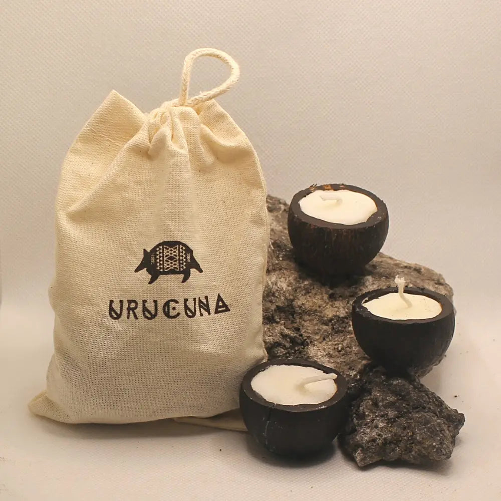Trio of Handmade Forest Protection Candles in Tucumã Urucuna - Vegetable Coconut Wax 30g