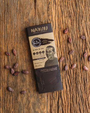 Chocolate Na'kau 63% Cacau ao Leite de Coco Vegano 5g/40g/80g