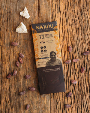 Chocolate Na'kau 72% Cacau com Cupuaçu Vegano 5g/40g/80g